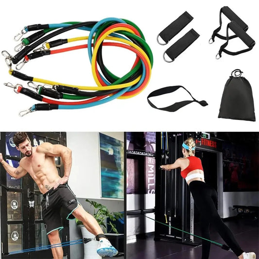 Fitness Resistance Bands Set Workout Exercise Tube Bands with Handles Carry Bags