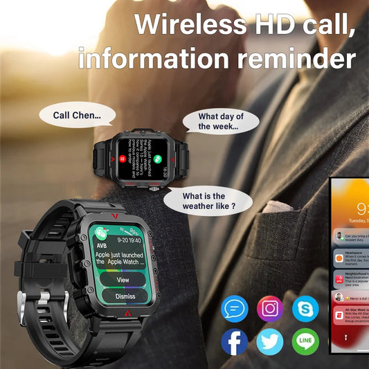 New Men's Smart Watch LED Flashlight Outdoor Sports Smart Watch