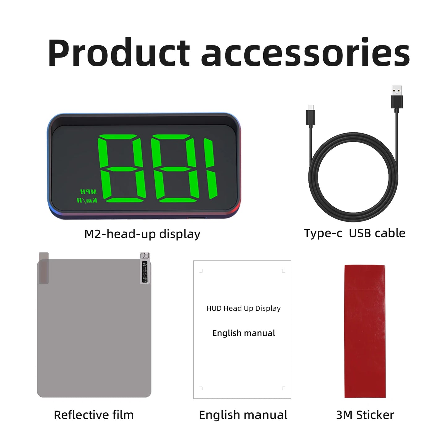 HD Car Head up Display M2 GPS Speedometer Windshield Auto Electronics Projector