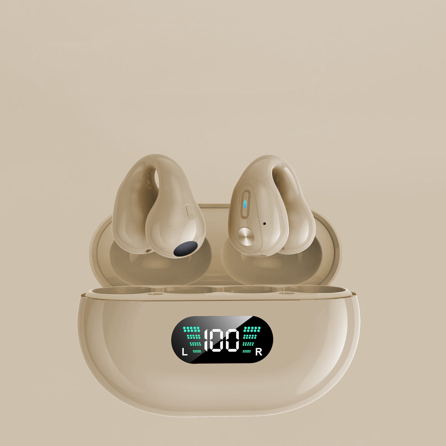 Ear Clip Bluetooth 5.3 Touch Wireless Earphone In-Ear Bass HIFI Sports Headset