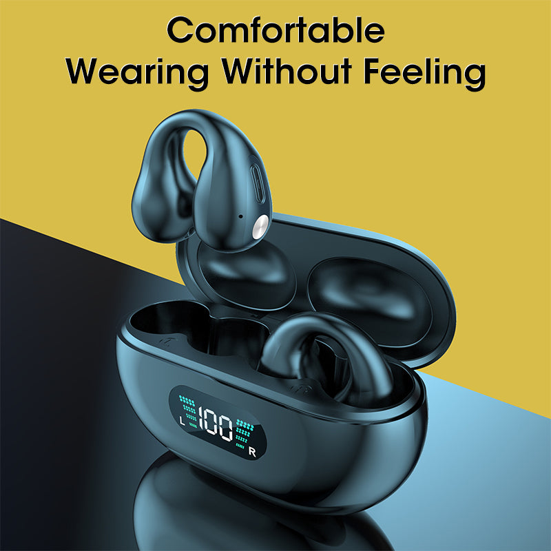 Ear Clip Bluetooth 5.3 Touch Wireless Earphone In-Ear Bass HIFI Sports Headset