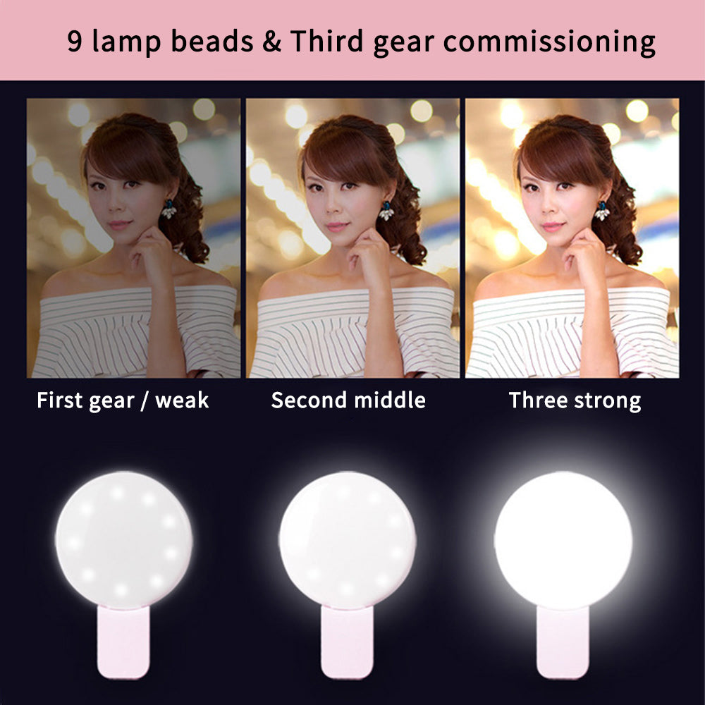 Selfie Round Live Clip External LED mini Small Q Mobile Phone Selfie Fill Light
