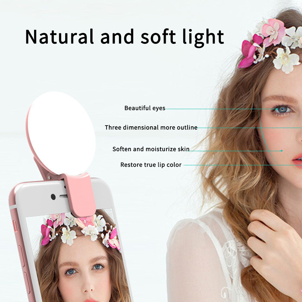 Selfie Round Live Clip External LED mini Small Q Mobile Phone Selfie Fill Light