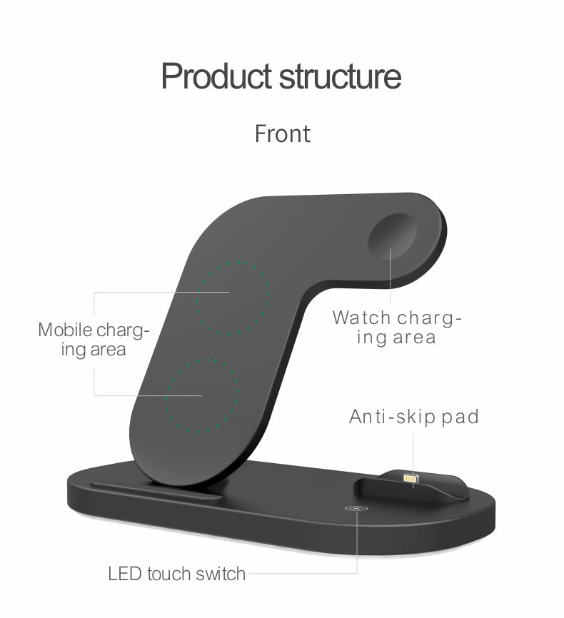 Station De Chargeur Sans Fil Rapide and Pour iPhone Airpods Pro Watch