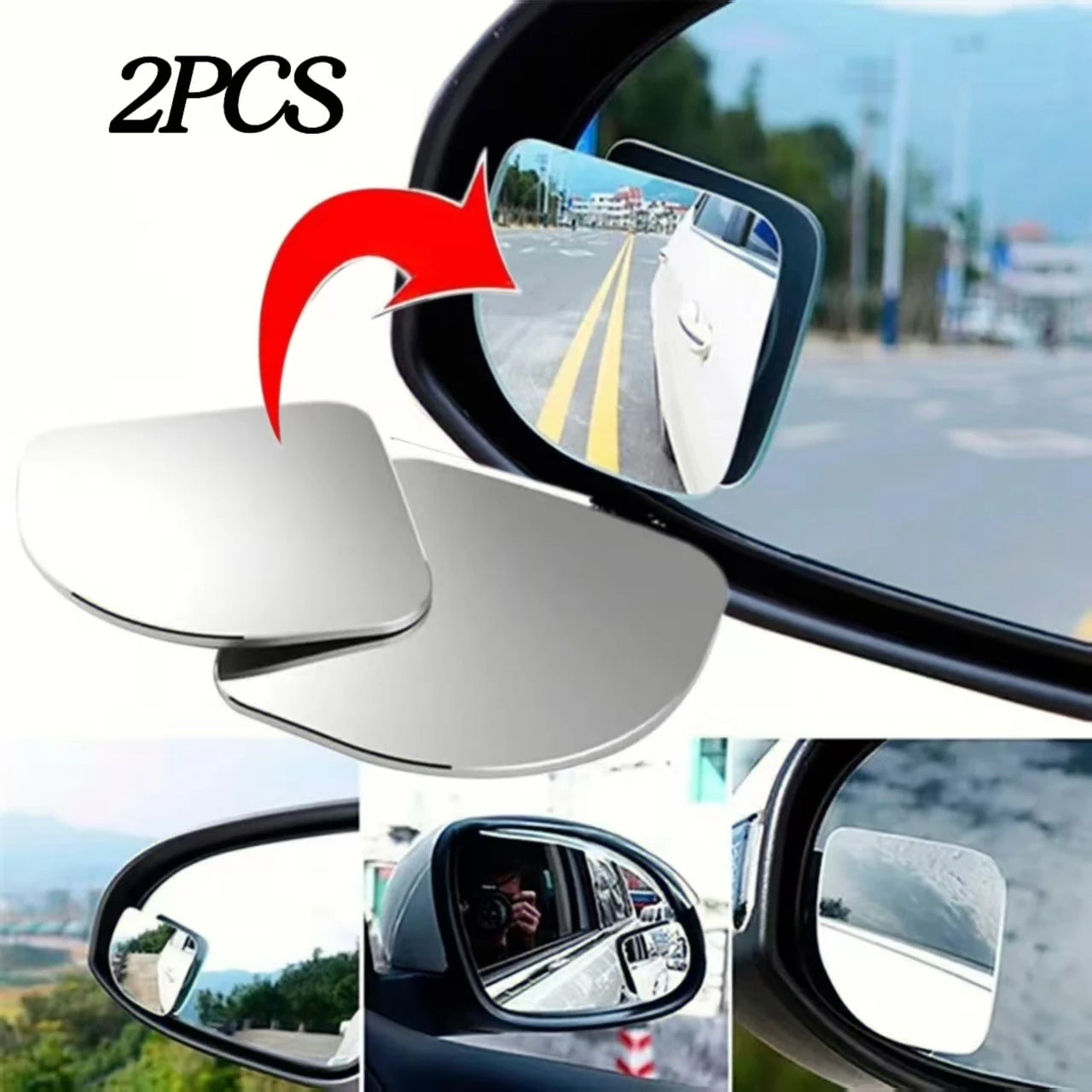 360° adjustable High-definition frameless car rearview mirror set 