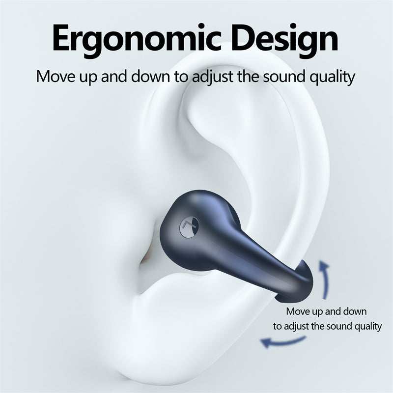 Ear Clip Bluetooth 5.3 Touch Wireless Earphone In-Ear Bass HIFI Sports Headset