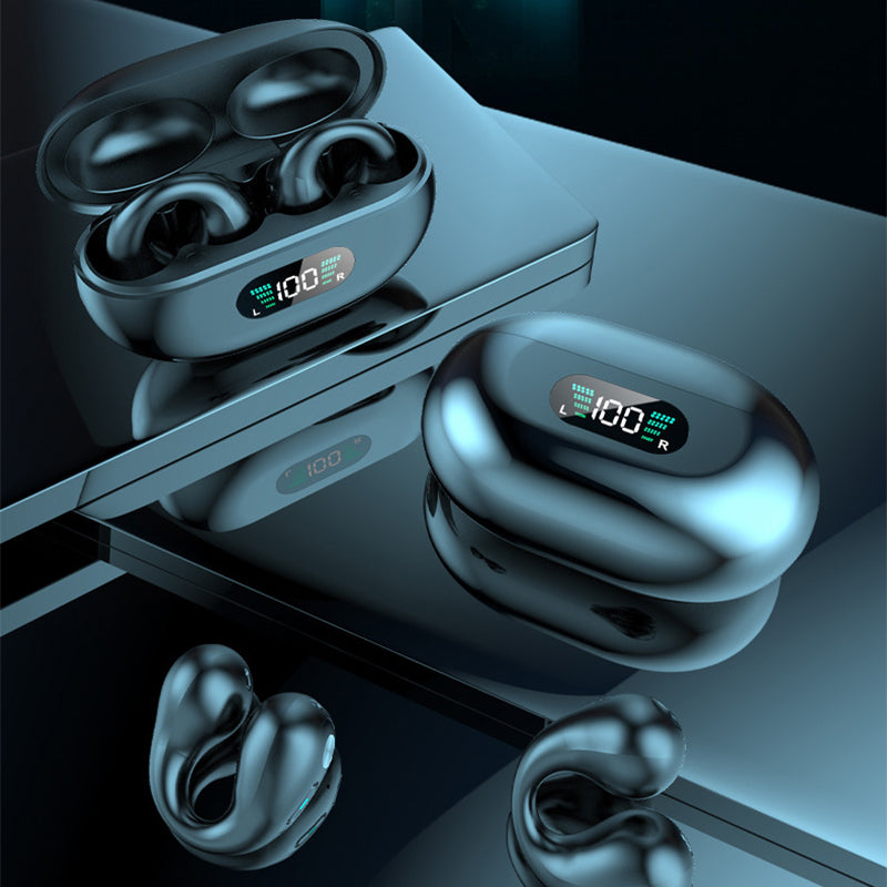 Ear Clip Bluetooth 5.3 Touch Wireless Earphone In-Ear Bass HIFI Sports Headset