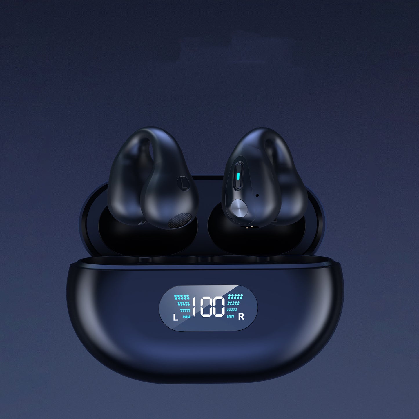 Ear Clip Bluetooth 5.3 Touch Wireless Earphone In-Ear Bass HIFI Sports Headset