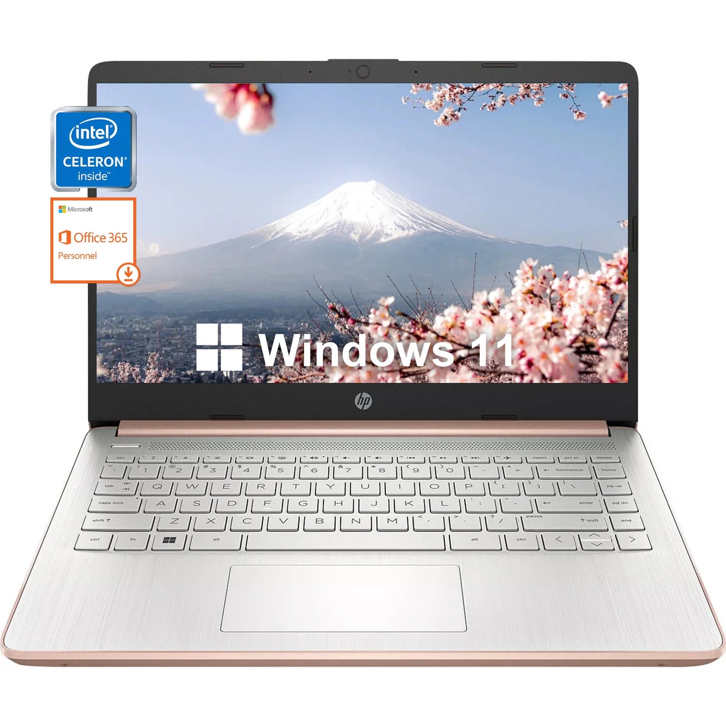 HP Newest 14" Business Laptop, Intel Celeron N4120 Rose Gold