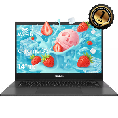 Asus 14" Business Laptop, MediaTek Kompanio, Gray, Chrome OS