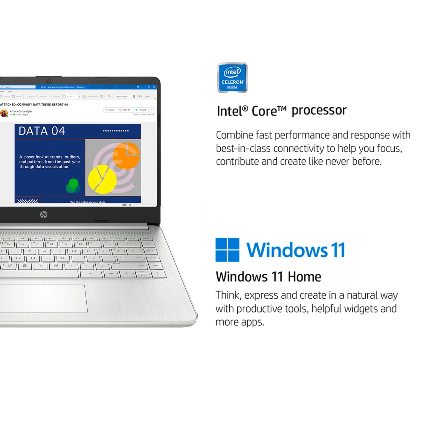 HP Newest 14" Business Laptop, Intel Celeron N4120 Laptop