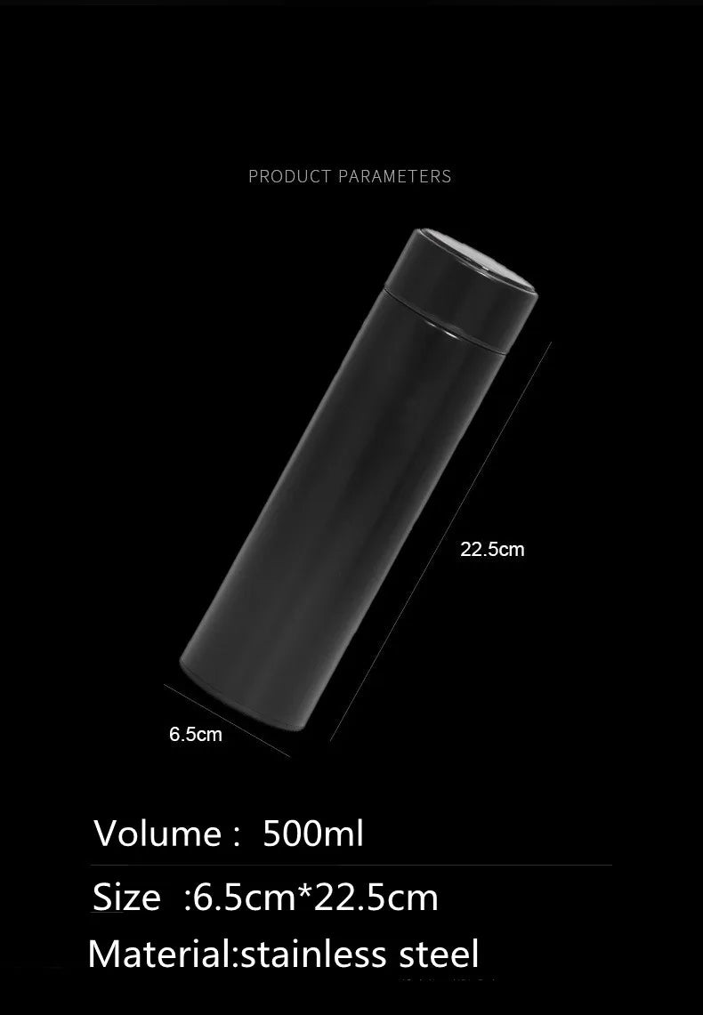 Vacuum Water Stainless Steel Bottle Smart Display Temperature 500ML Safety