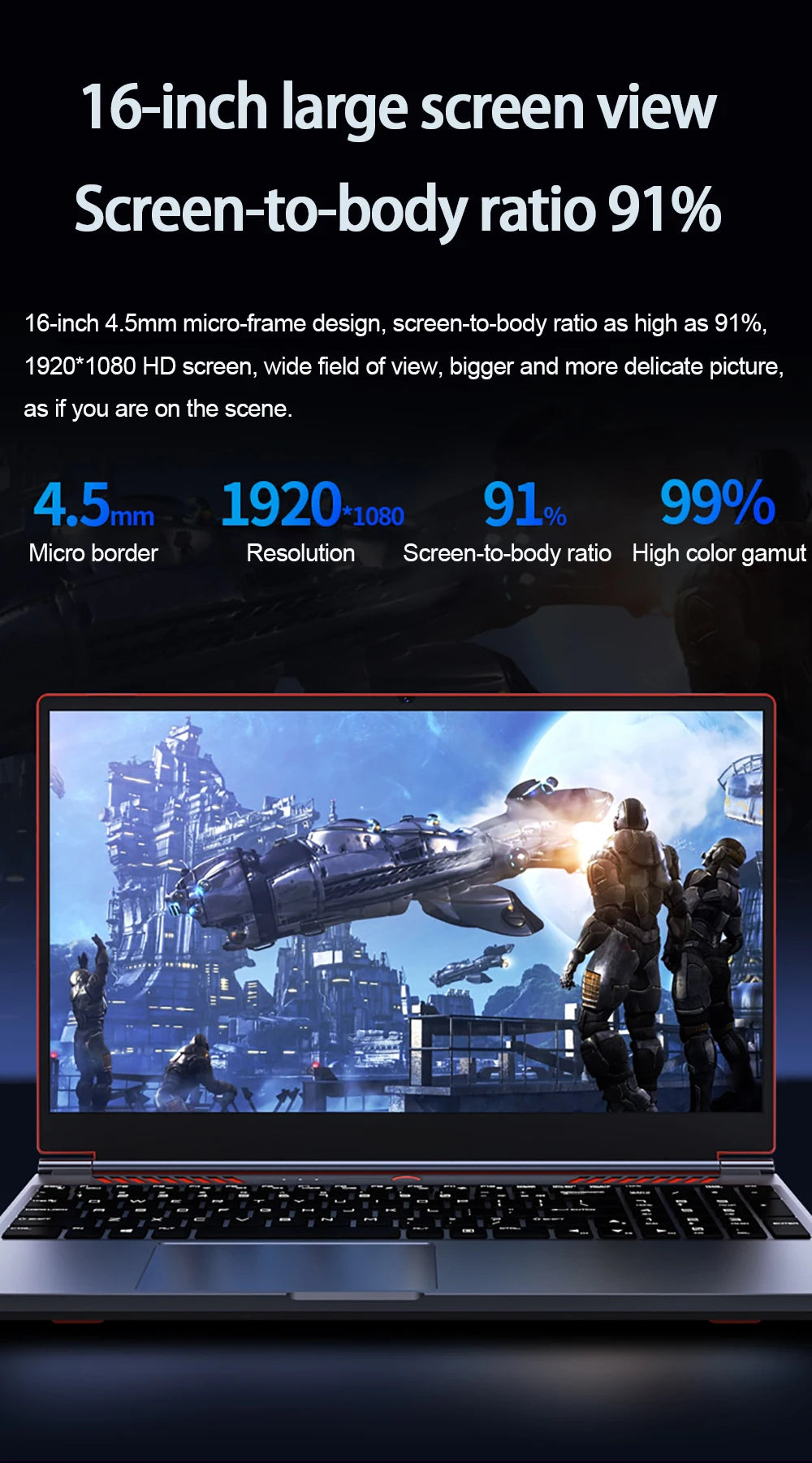 16.1 Inch Gaming Laptop GTX1650 4G Intel Core i9-9880H i7-9750H