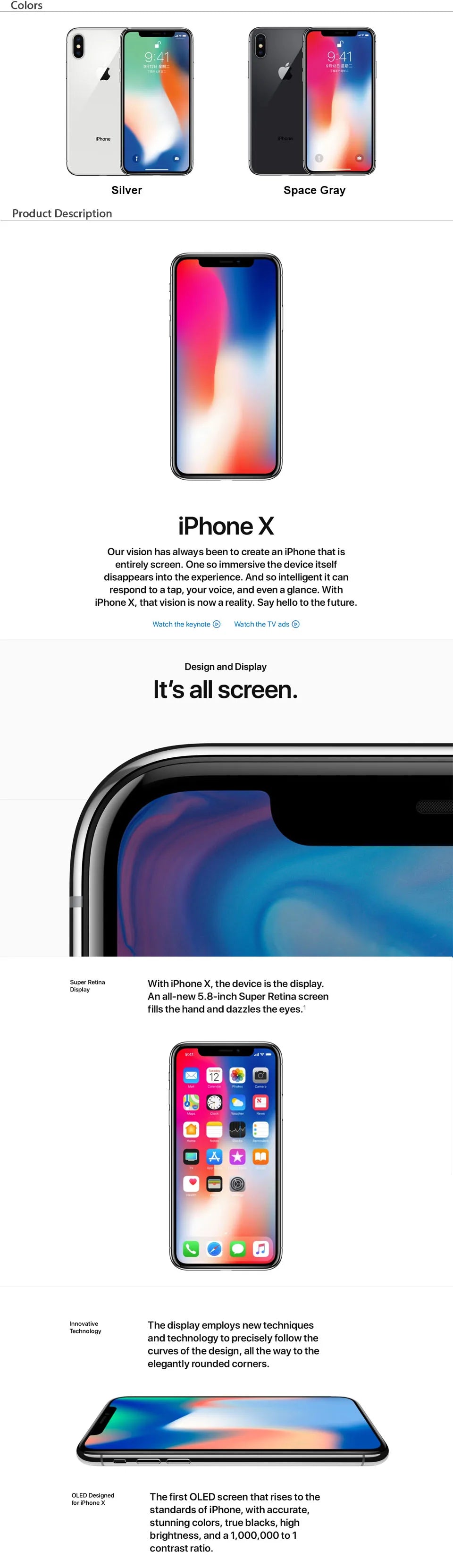 Original Unlocked Apple iPhone X and Dual Back Camera 4G LTE  iPhone