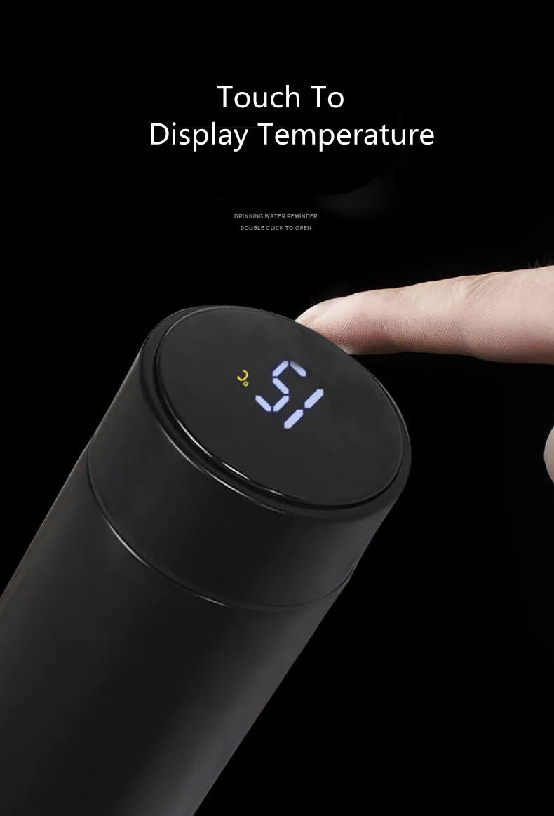 Vacuum Water Stainless Steel Bottle Smart Display Temperature 500ML Safety