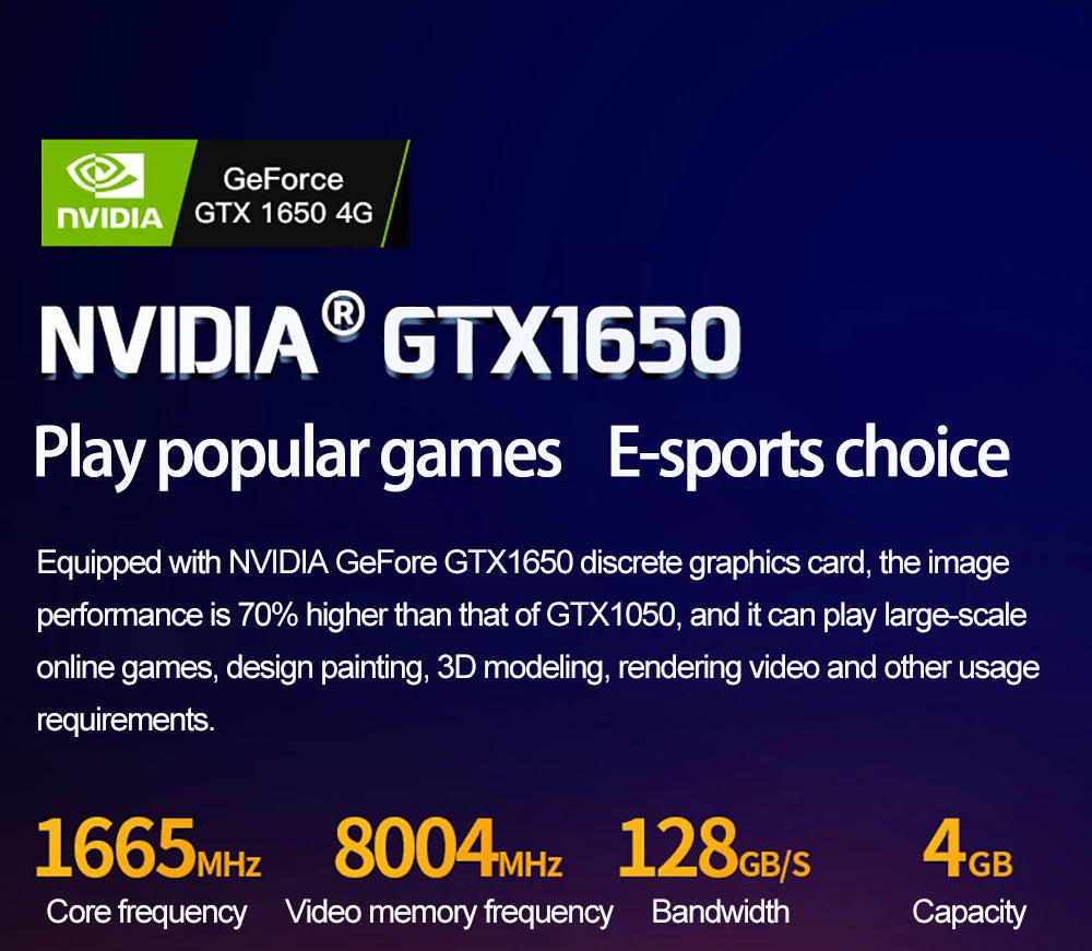 16.1 Inch Gaming Laptop GTX1650 4G Intel Core i9-9880H i7-9750H