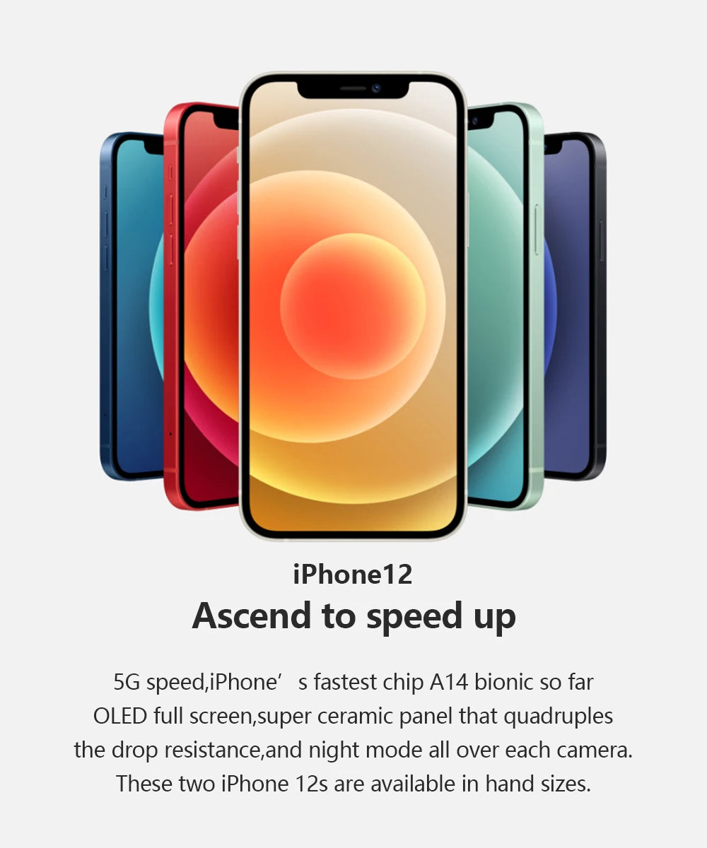 iPhone 12 5G Genuine Super OLED A14 Bionic Face ID NFC 98% iPhone