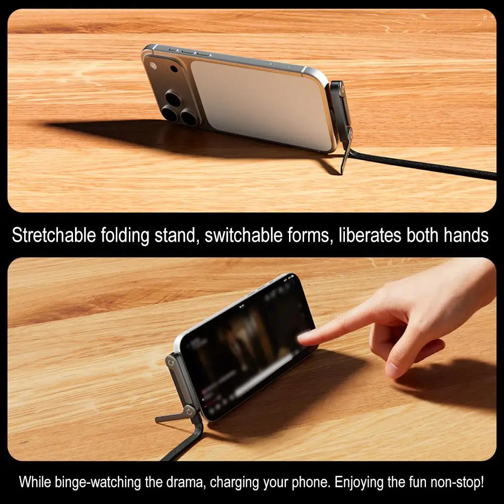 Foldable Bracket Data Cable 2-in-1 Data Wire Phone Tablet Stand Type-C