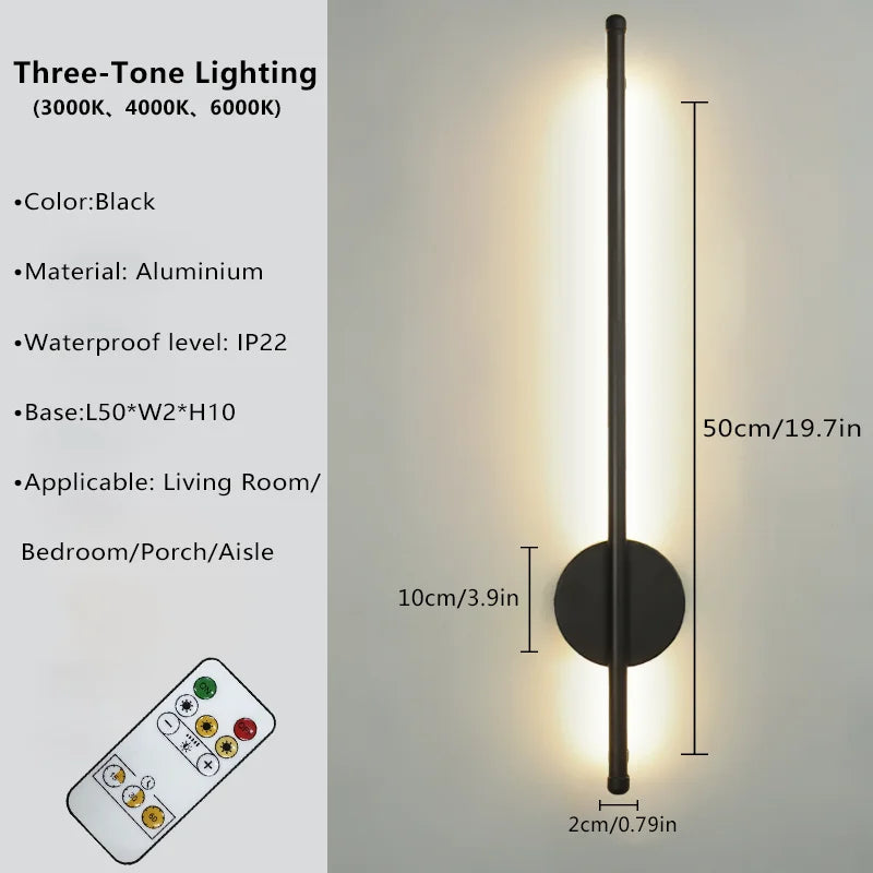 Magnetic Rechargeable 50 Wall Lamp Black Gold LED Lighting Wiring Free