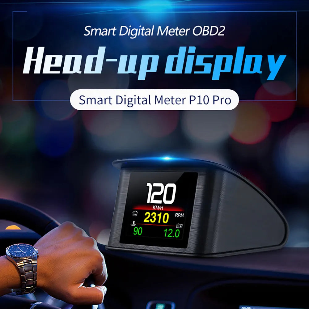 Smart Digital Meter P10 PRO OBD2 Head Up Display On Board Computer Digital Meter