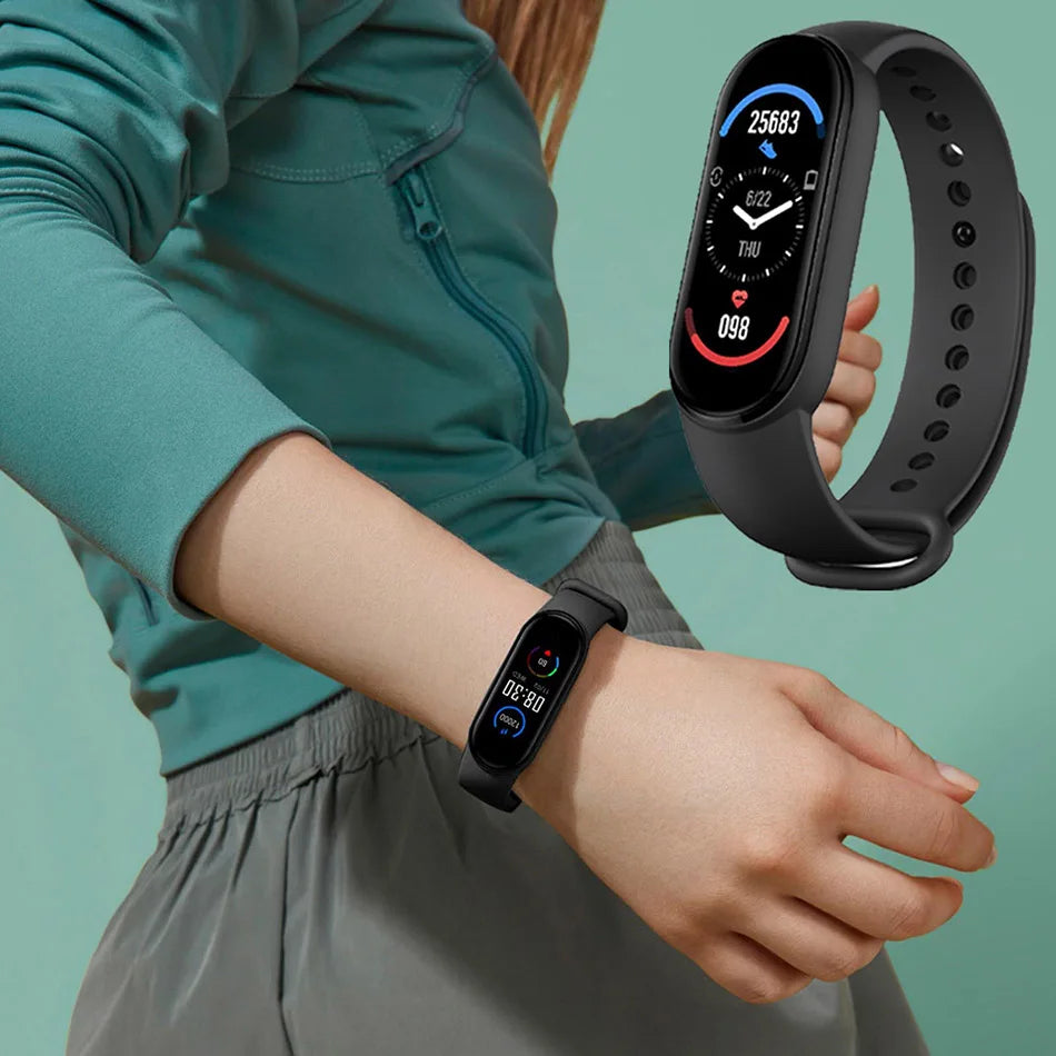 Waterproof M6 Smart Watch Men Women Fitness Sports Pressure Monitor Watches