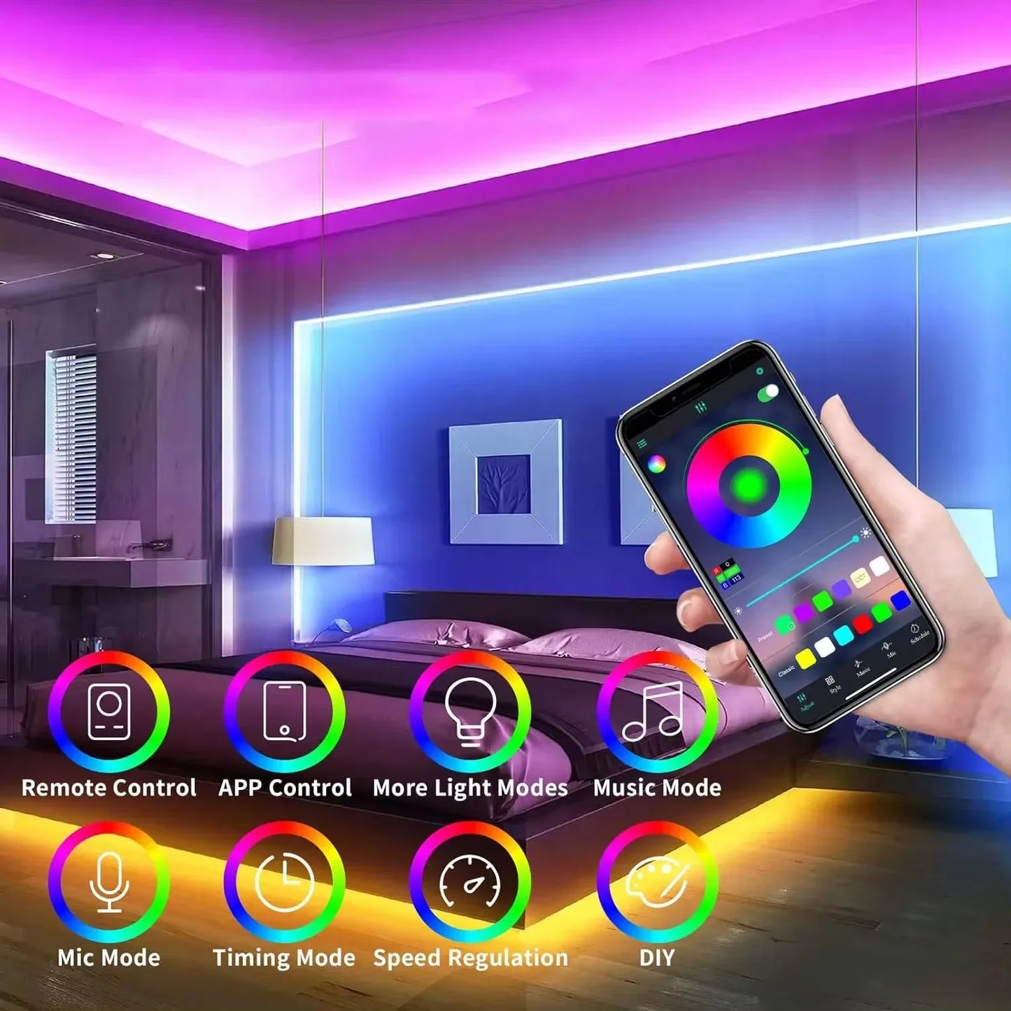 RGB Neon LED Strip Waterproof DIY USB Neon App Remote Control Lighting