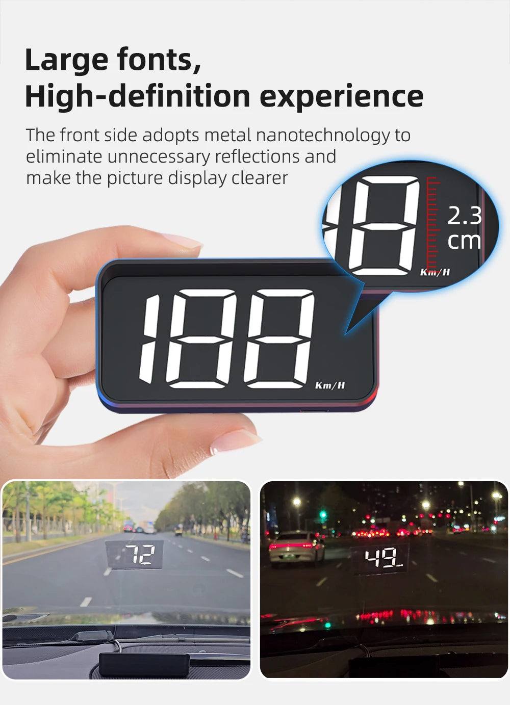 HD Car Head up Display M2 GPS Speedometer Windshield Auto Electronics Projector