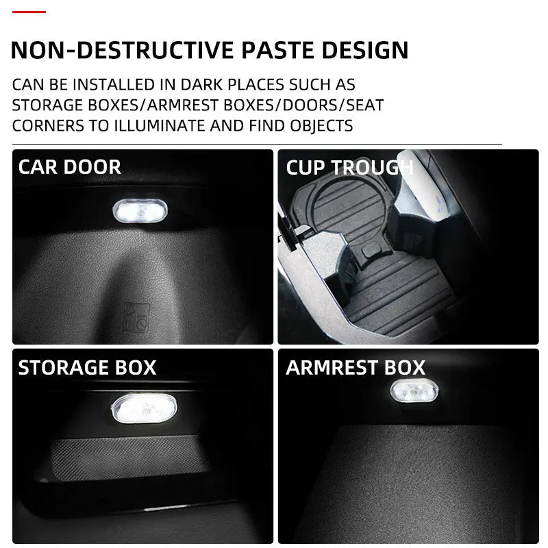 LED Touch Light Mini Wireless Car Interior Lighting Auto Roof Ceiling Reading Lamp