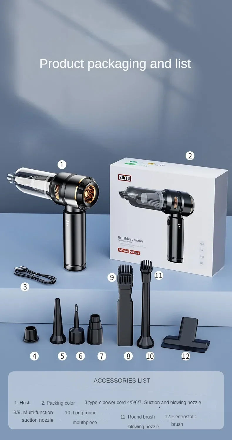 Car Vacuum Cleaner High Power Handheld Wireless Brushless Motor Cleaning Machine