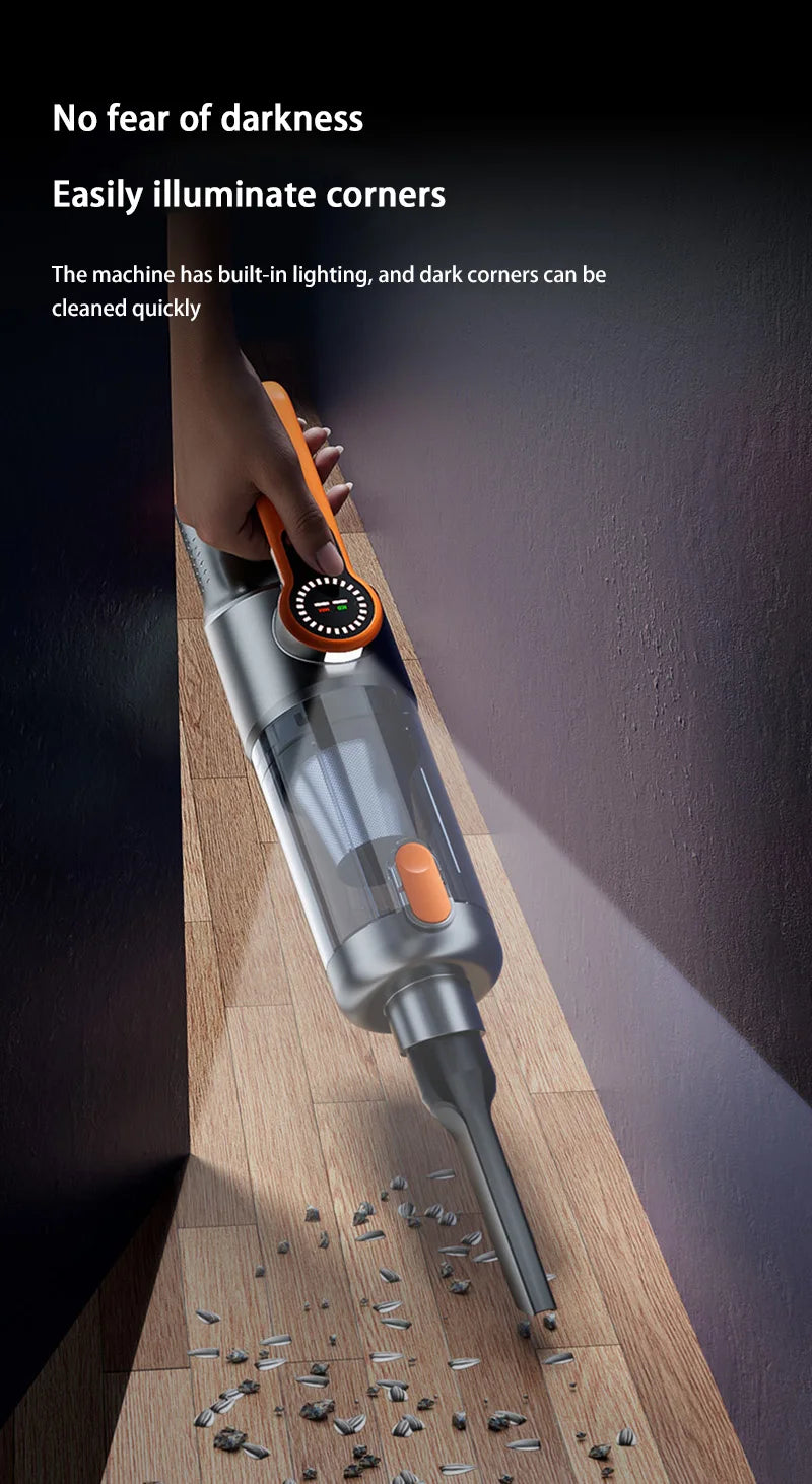 Wireless one-button dust dump high-power portable vacuum cleaner