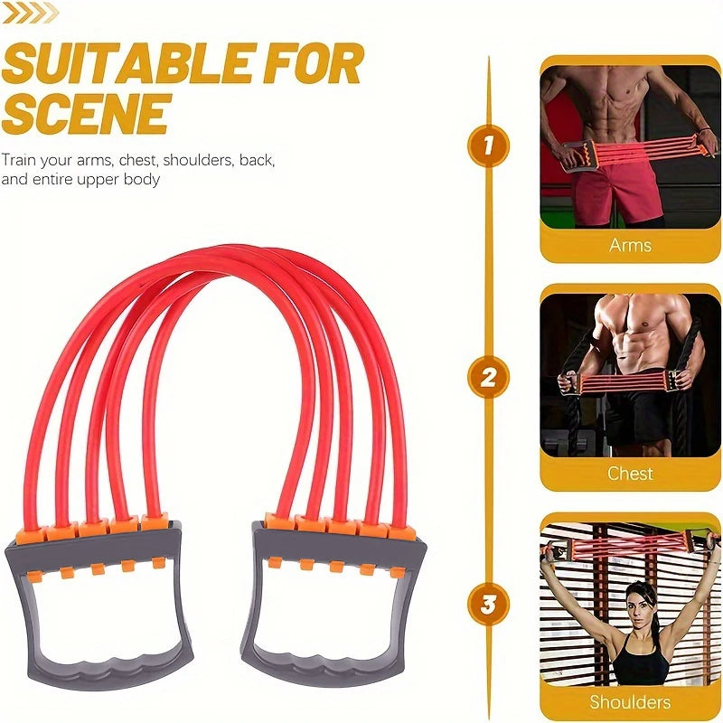 Full Body Workout Set - Chest Expander with 5 Removable Resistance Bands