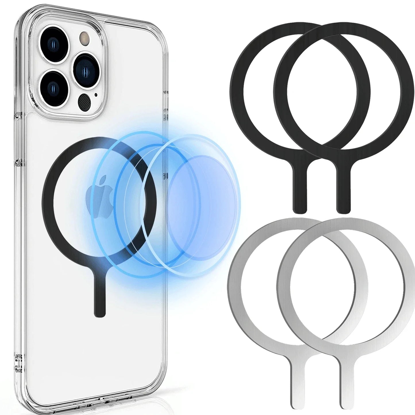 IPhone Wireless Magnet Sticker Magnetic Adapter Round Metal Plate Ring