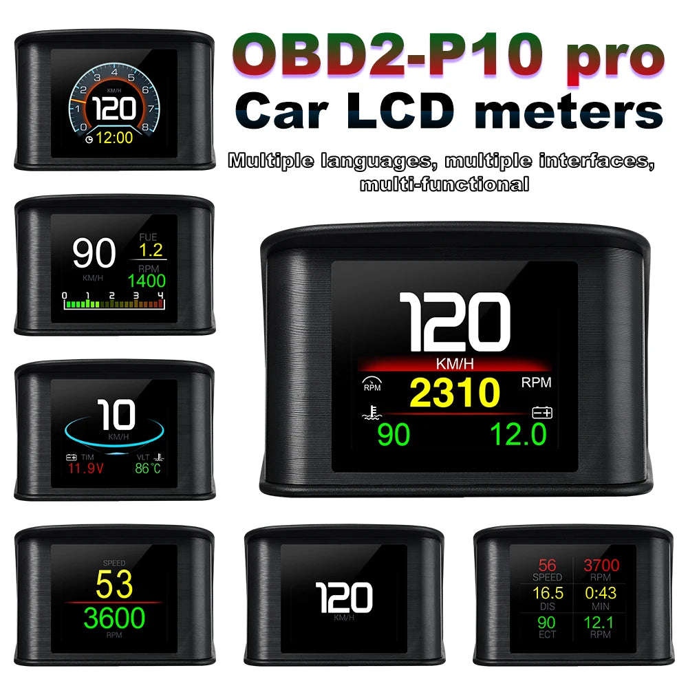 Smart Digital Meter P10 PRO OBD2 Head Up Display On Board Computer Digital Meter