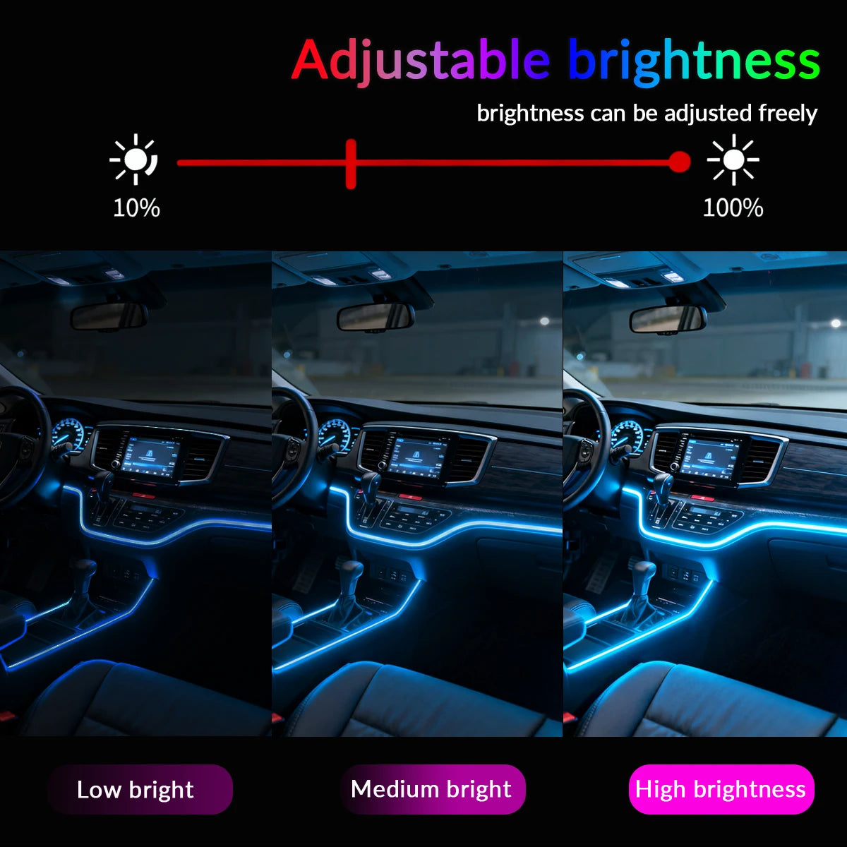 64 Colors RGB Symphony Car Ambient Light with APP Control
