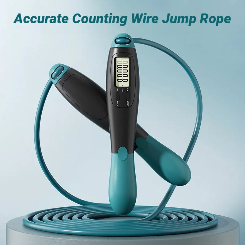Counting Jump Rope Steel Skipping Exercise Adjustable Fitness Gym
