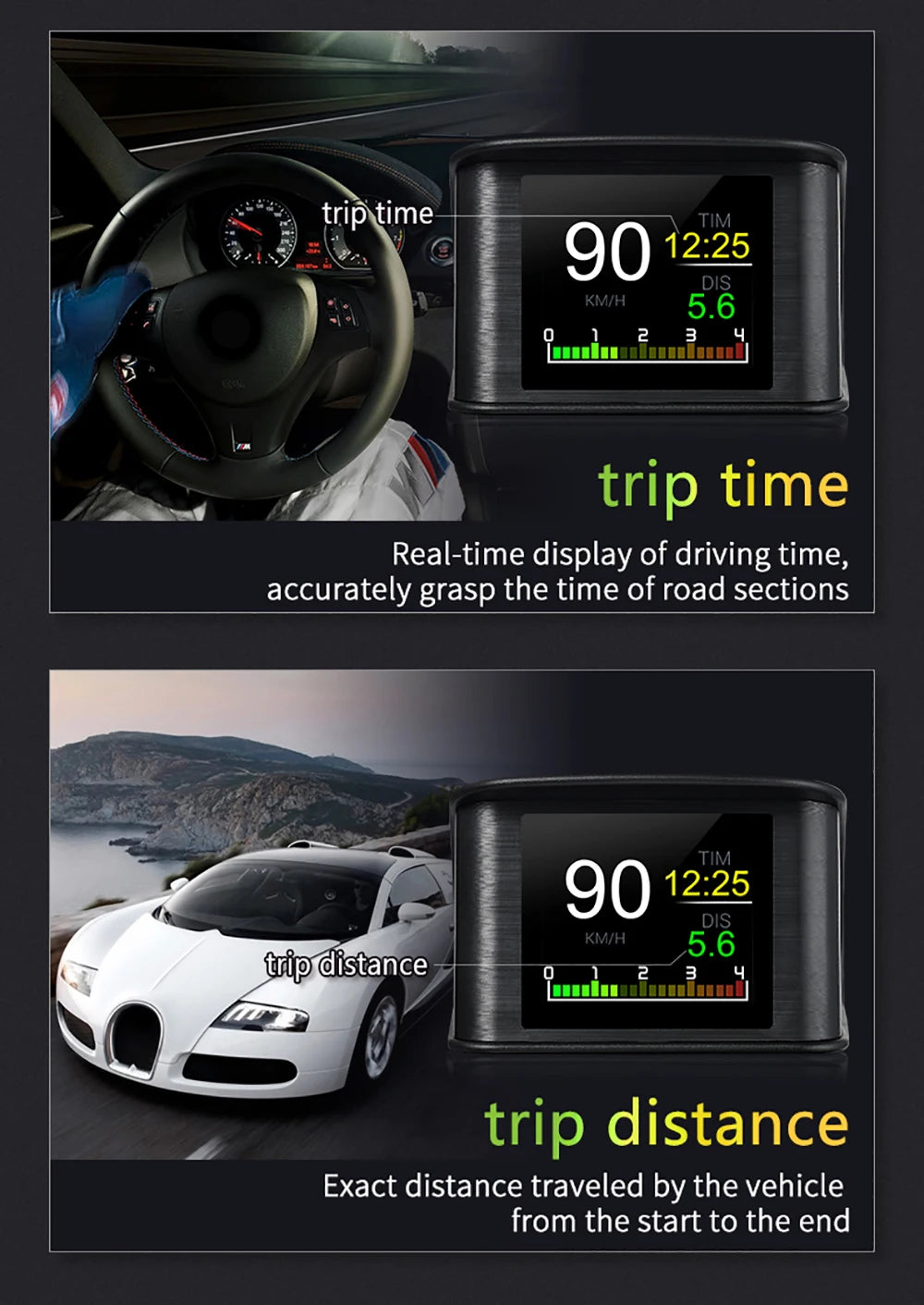 Smart Digital Meter P10 PRO OBD2 Head Up Display On Board Computer Digital Meter