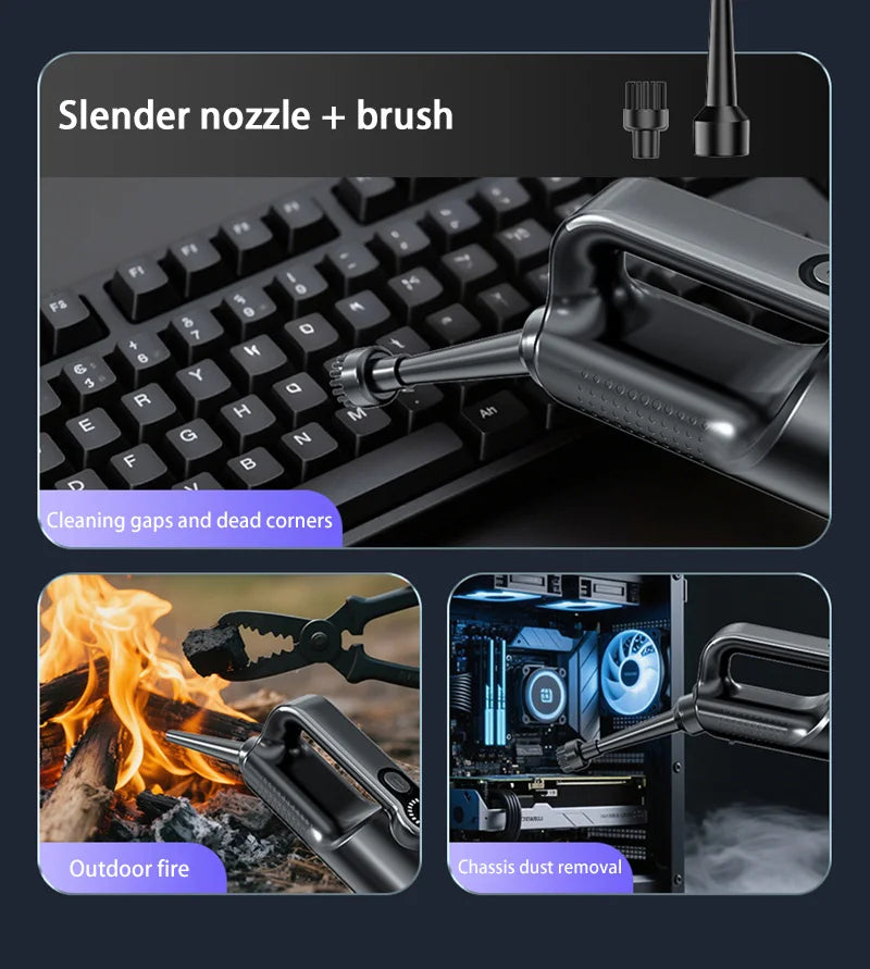 Wireless one-button dust dump high-power portable vacuum cleaner