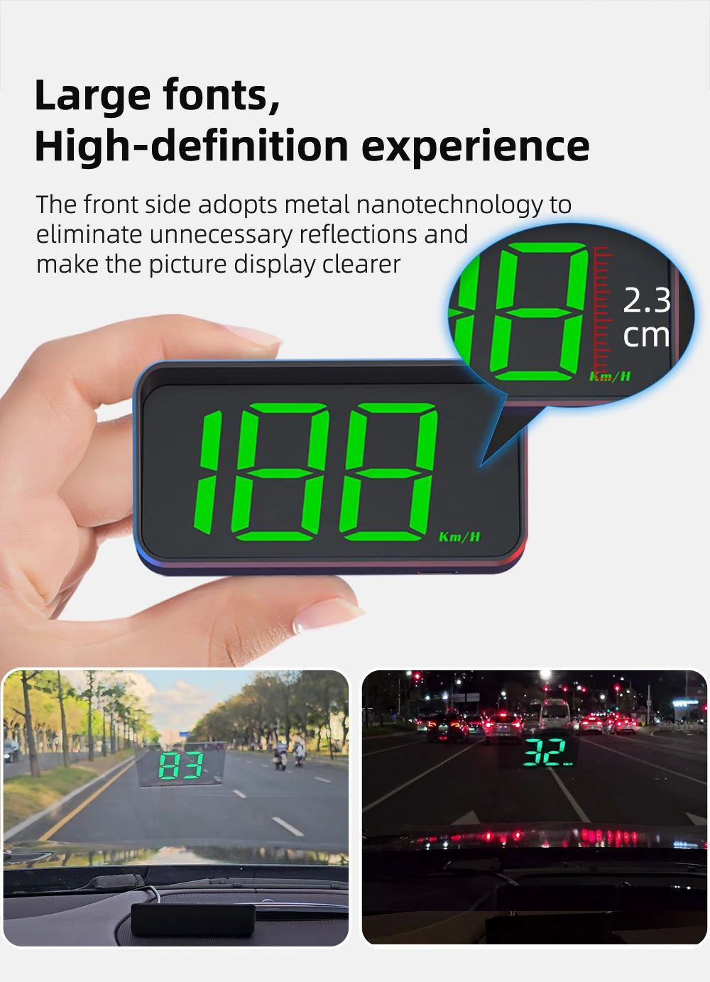 HD Car Head up Display M2 GPS Speedometer Windshield Auto Electronics Projector
