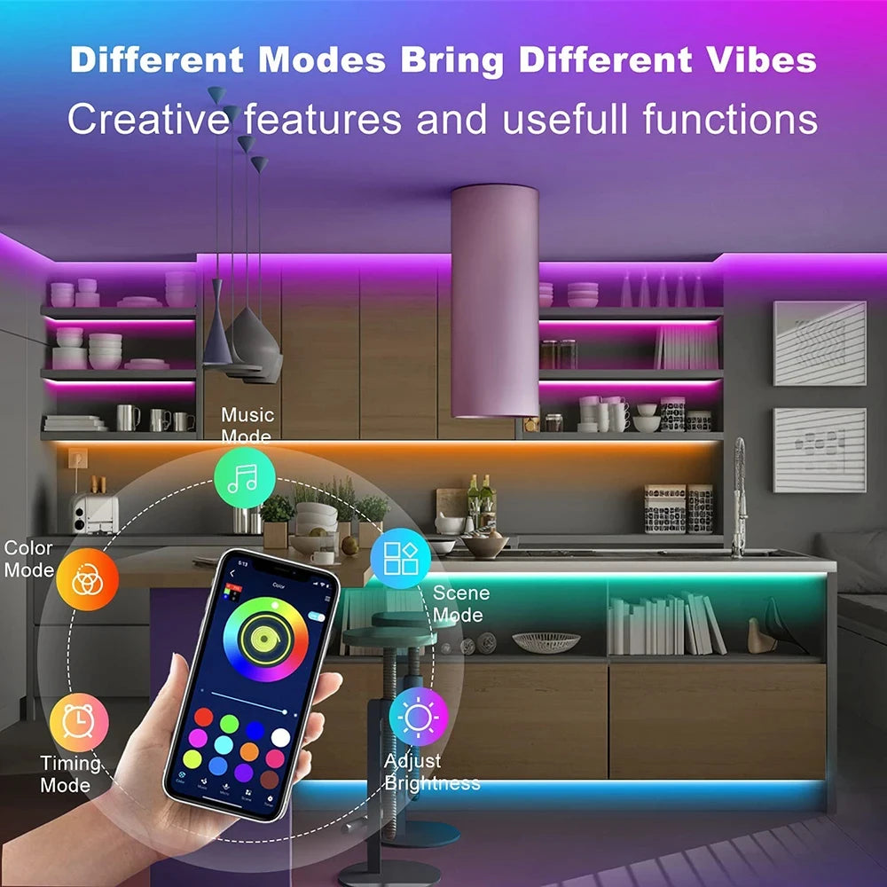 APP Remote Control Smart LED Strip Lights 5050 RGB Bluetooth