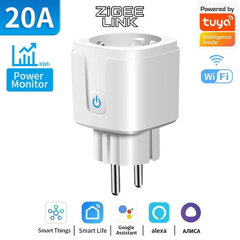 EU Power Monitor Wireless App Voice Remote Control Socket Outlet Work
