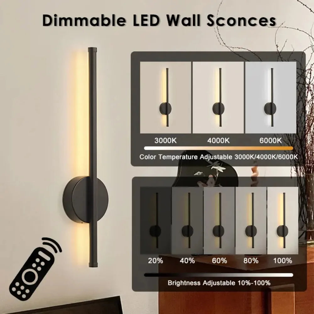 Magnetic Rechargeable 50 Wall Lamp Black Gold LED Lighting