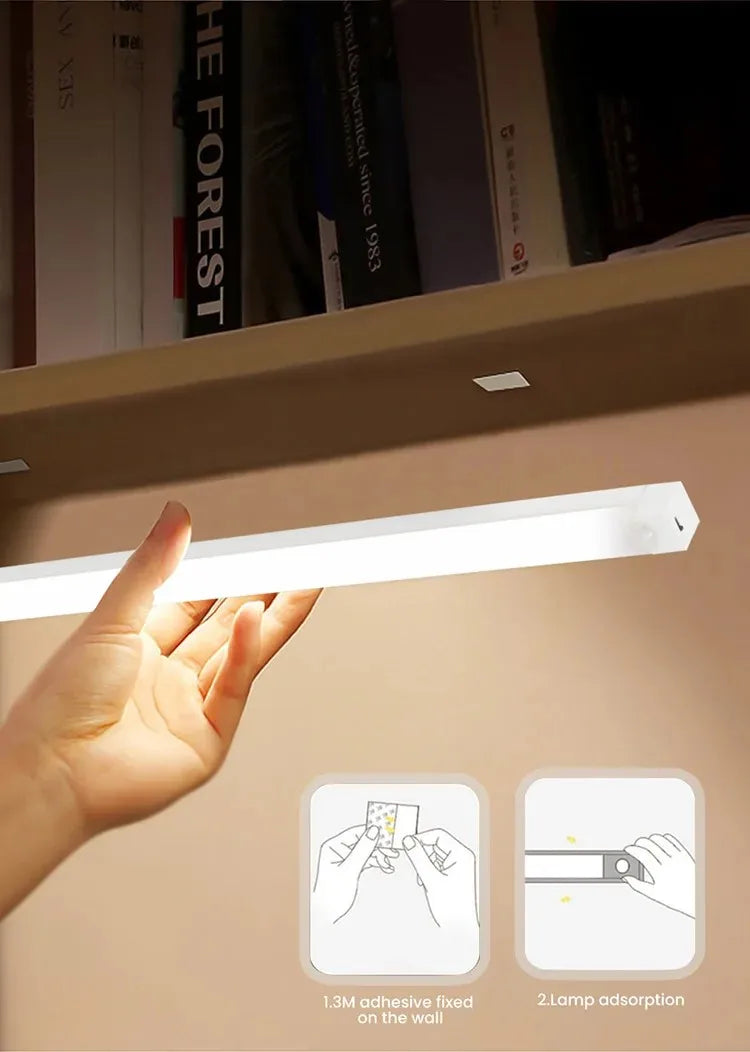 Motion Sensor Lamp Night Light Wireless LED USB Type C Rechargeable Lamp