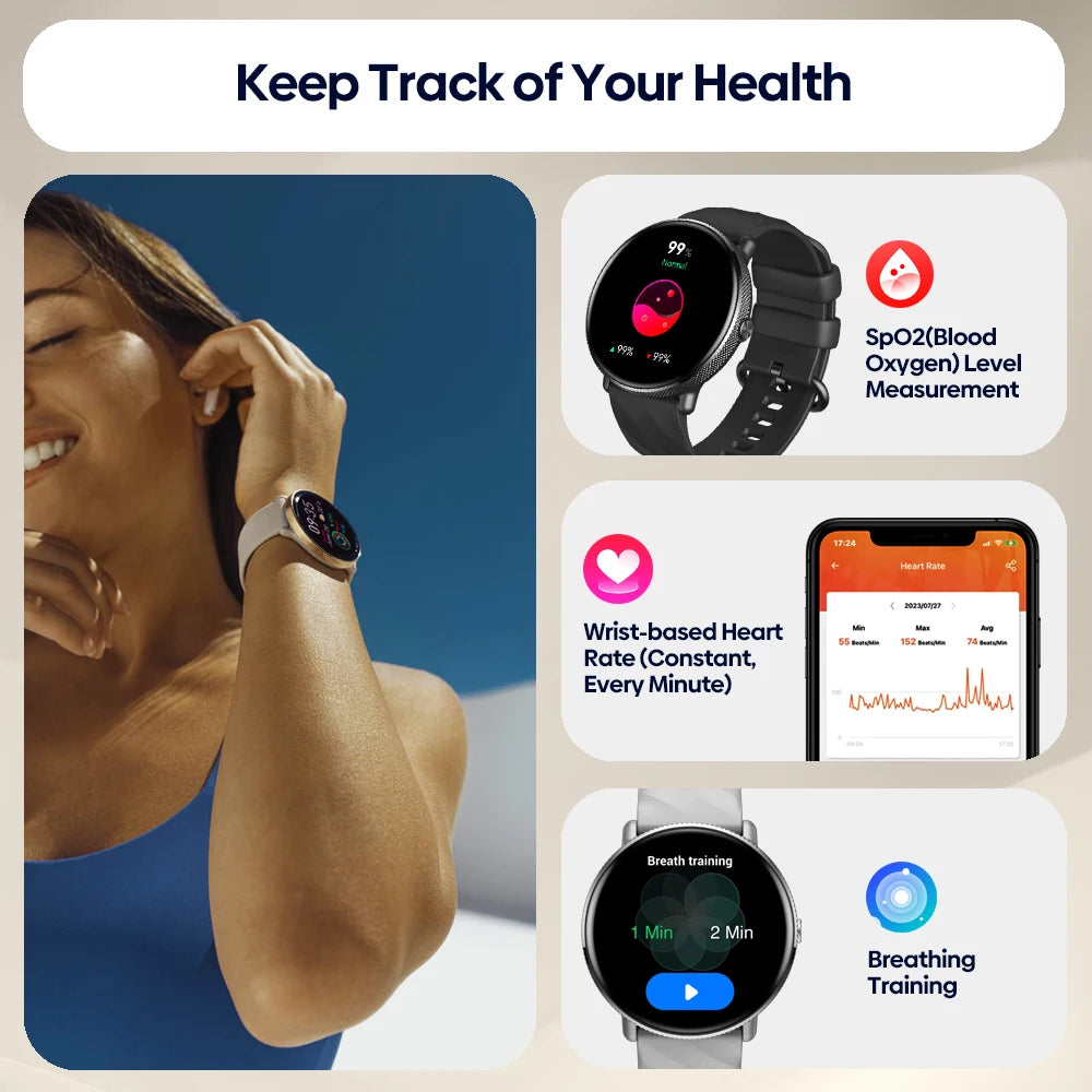 Zeblaze GTR 3 Pro AMOLED Display Make/Answer Phone Calls Smart Watch
