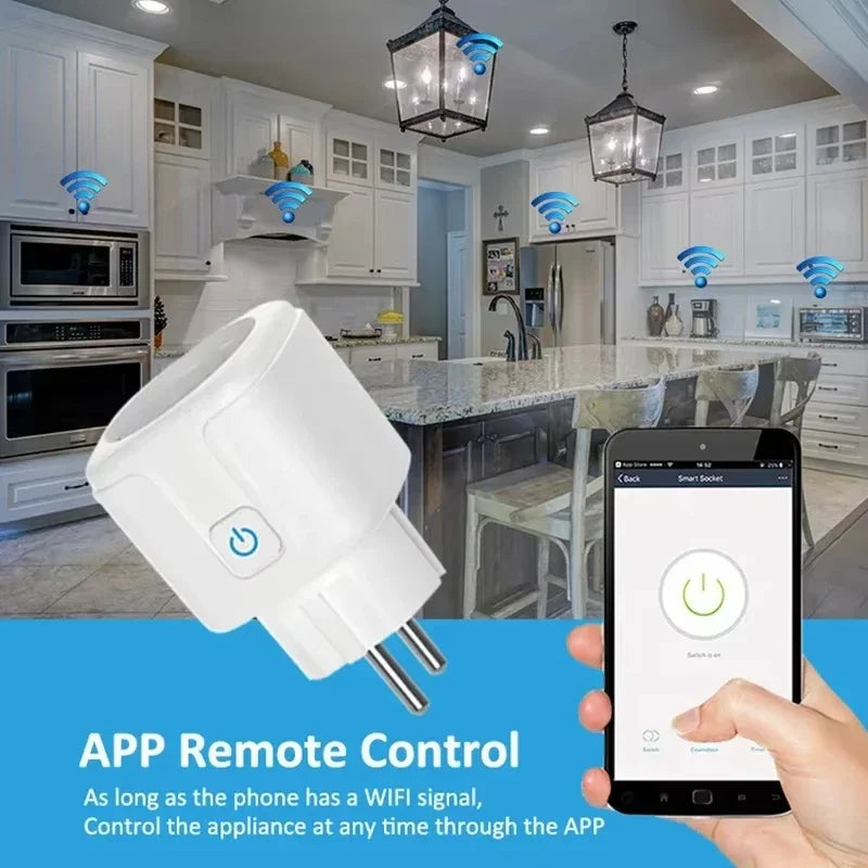 EU Power Monitor Wireless App Voice Remote Control Socket Outlet Work