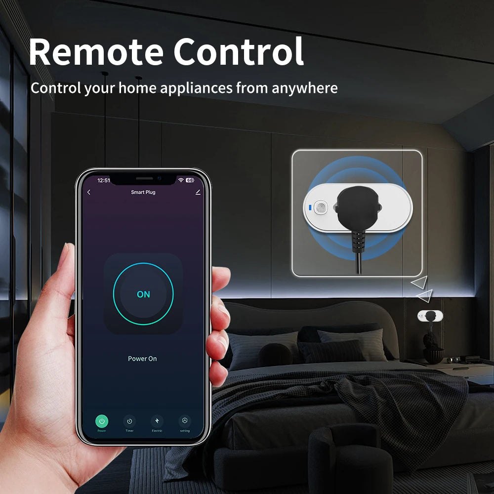 TNCE Tuya Brazil Plug 16/20A adapter, Smart outlet Voice control