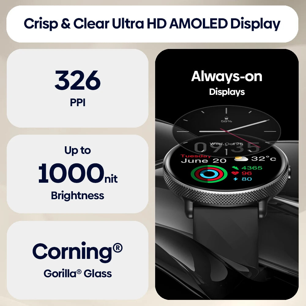 Zeblaze GTR 3 Pro AMOLED Display Make/Answer Phone Calls Smart Watch
