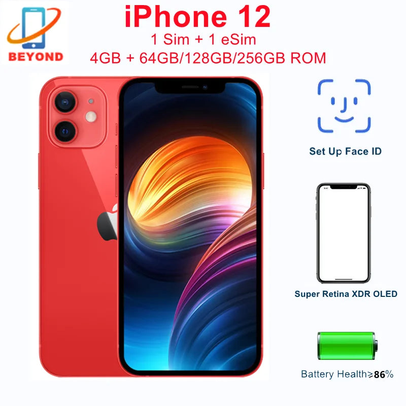iPhone 12 5G Genuine Super OLED A14 Bionic Face ID NFC 98% iPhone