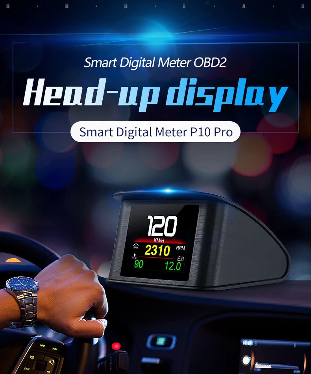 Smart Digital Meter P10 PRO OBD2 Head Up Display On Board Computer Digital Meter