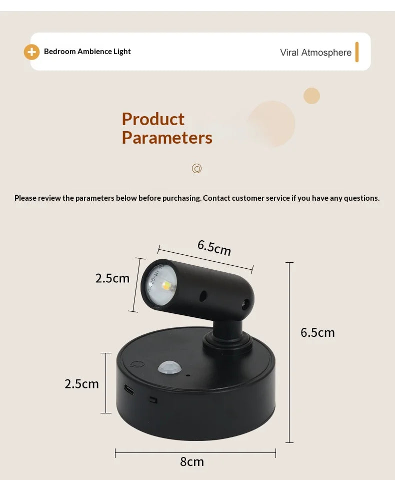 Magnetic Base USB Rechargeable LED Cordless Wall Light