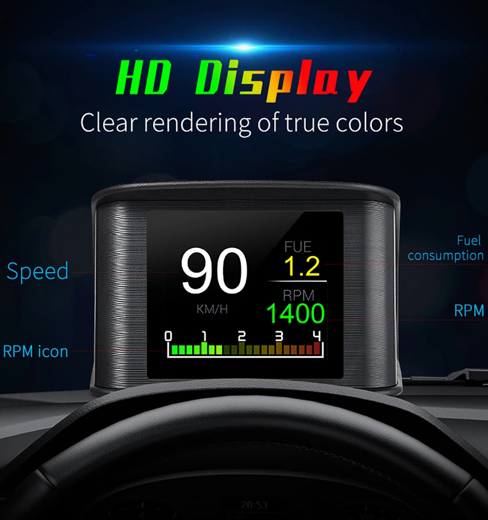Smart Digital Meter P10 PRO OBD2 Head Up Display On Board Computer Digital Meter